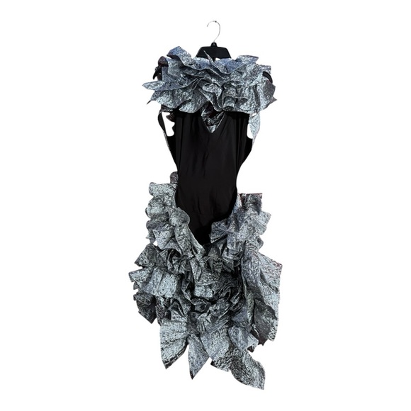 AKNVAS Olive Ruffled Lamé Minidress - Picture 3 of 9